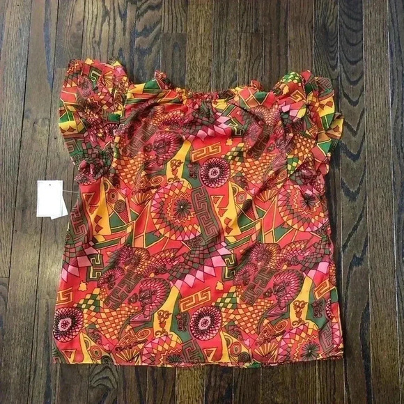 1.State Women’s L Tie Neck Short Flutter Sleeve Blouse in Raspberry Rose - NWT!! - Picture 8 of 12